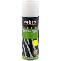 Грунт-емаль Zebra напівматова 2в1 жовта №55 (400 мл)