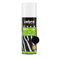 Грунт-емаль Zebra напівматова 2в1 чорний №90 (400 мл)